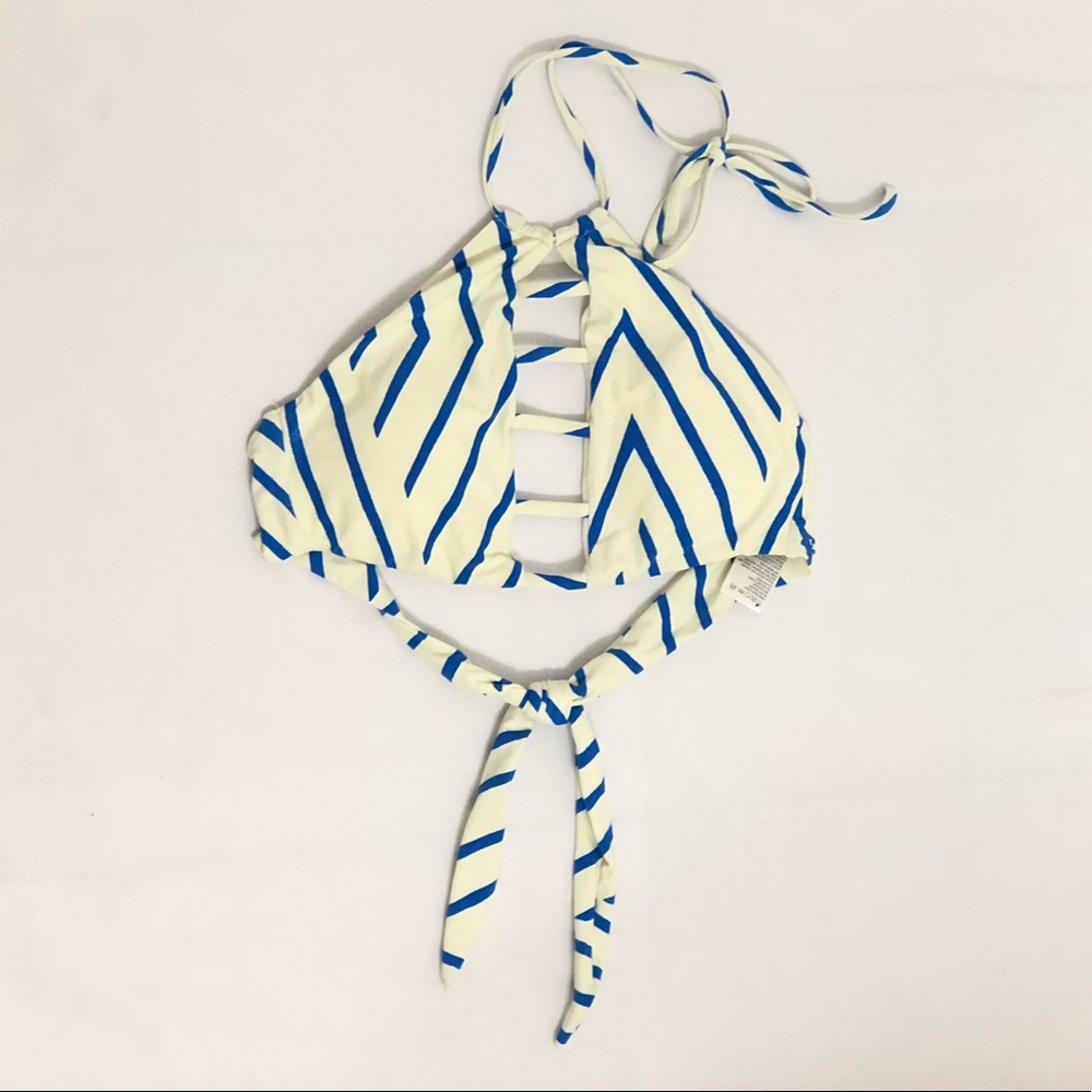 NWOT Billabong bikini top white and blue S